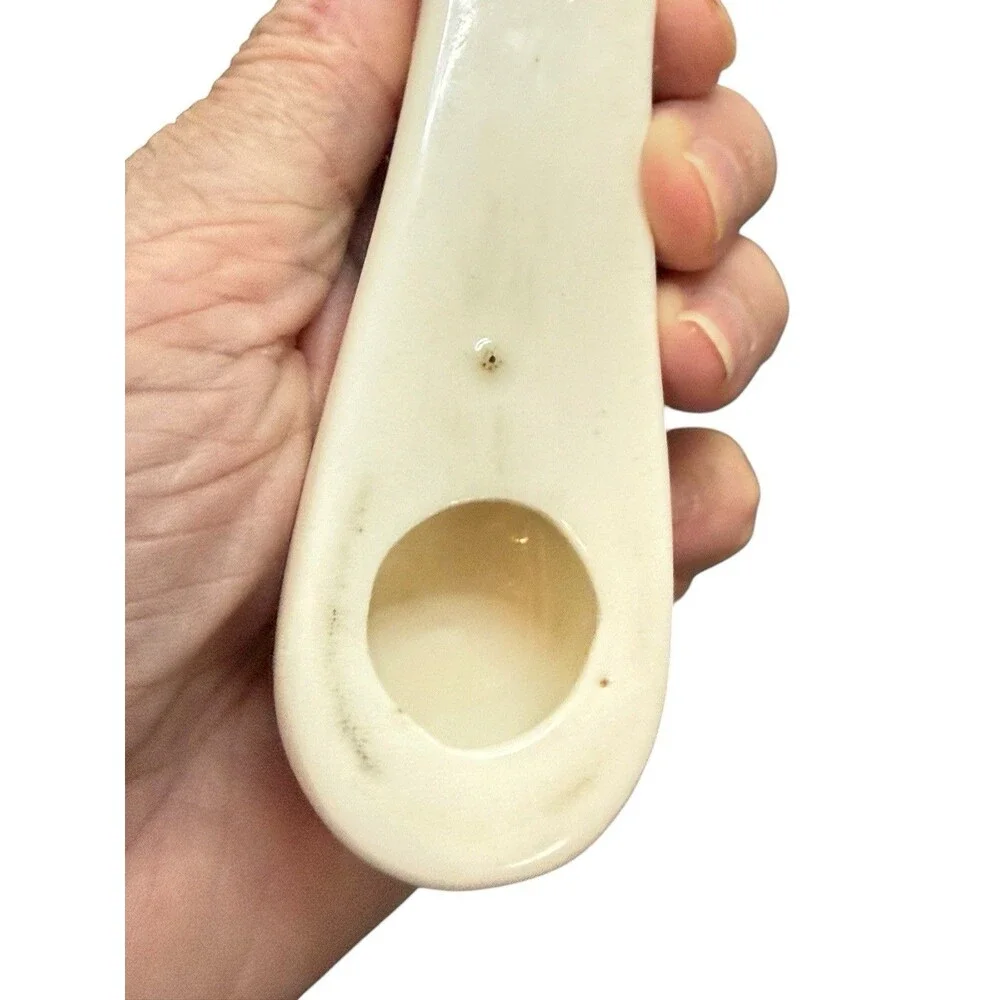 MAXCERA Ceramic PEAR Spoon Rest Holder Gold Initial R 8
